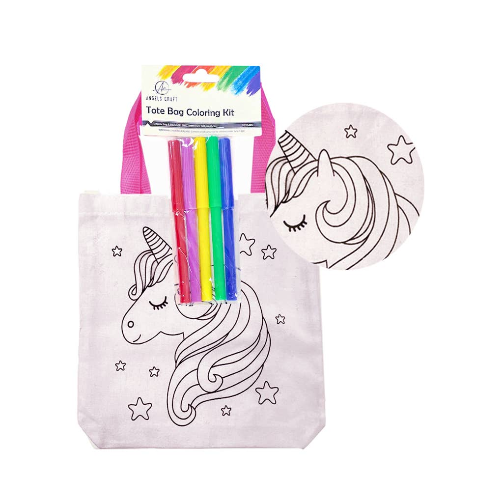 DIY Color Your Own Tote Bag Craft Kit for Kids: Dinosaur