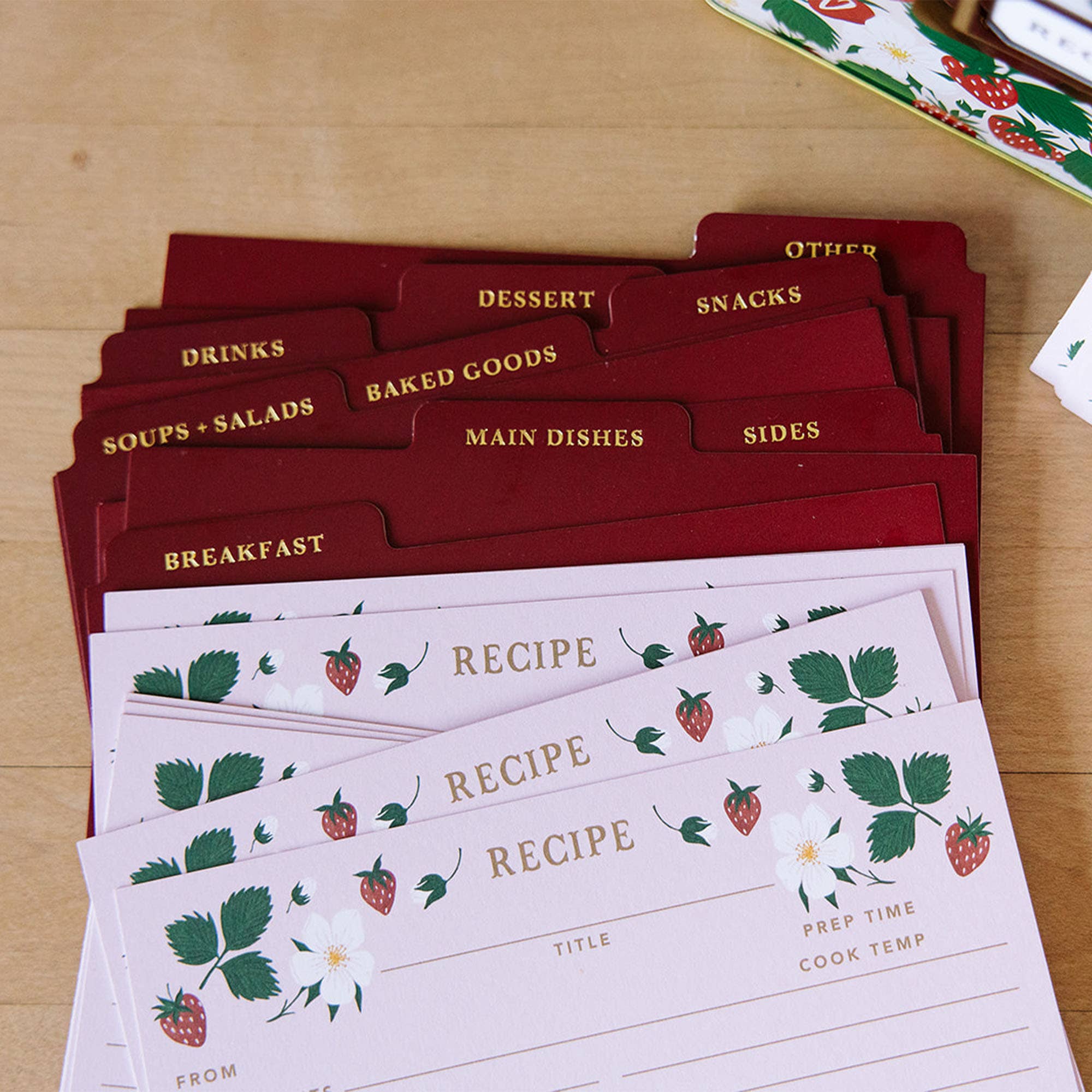 Strawberry Patch Recipe Cards - Set of 50