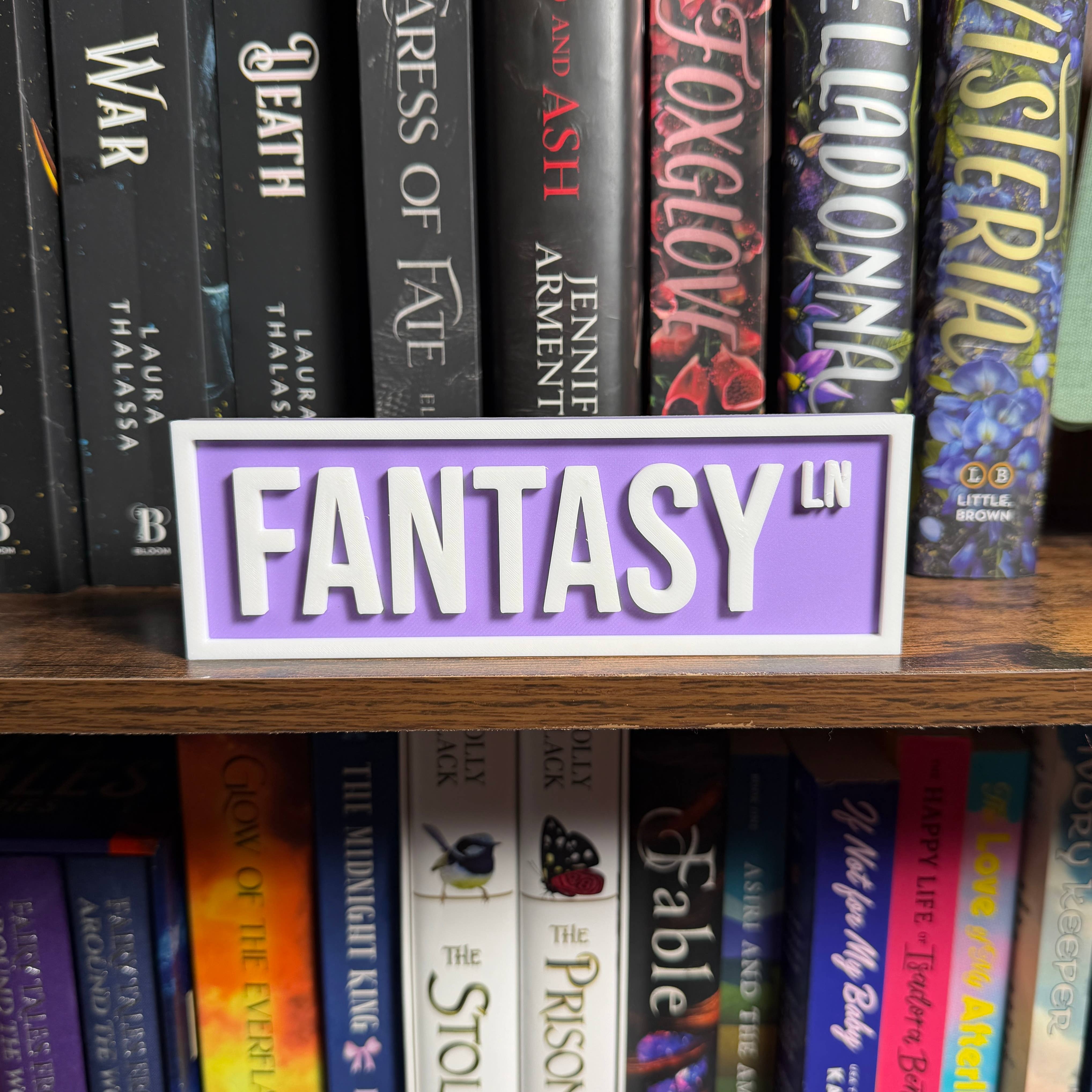 Fantasy Street Sign | Bookshelf Decor: Purple