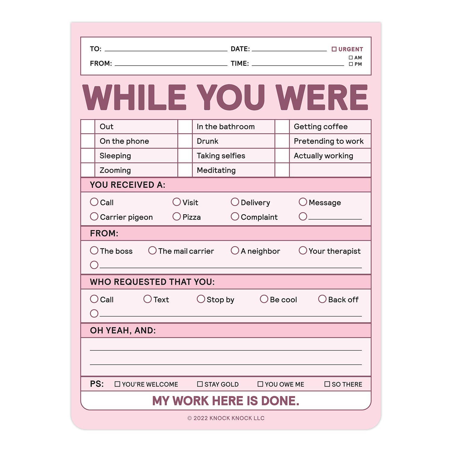 While You Were Nifty Note Pad