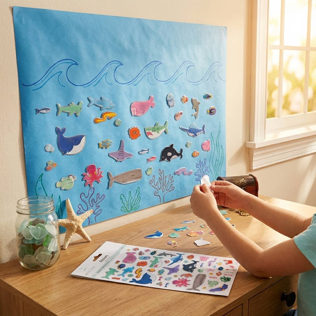 Under the Sea Puffy Stickers – 55ct Ocean Assortment