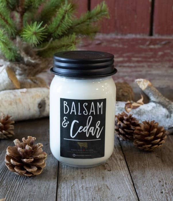 13 oz Mason Jar Candle: Balsam & Cedar