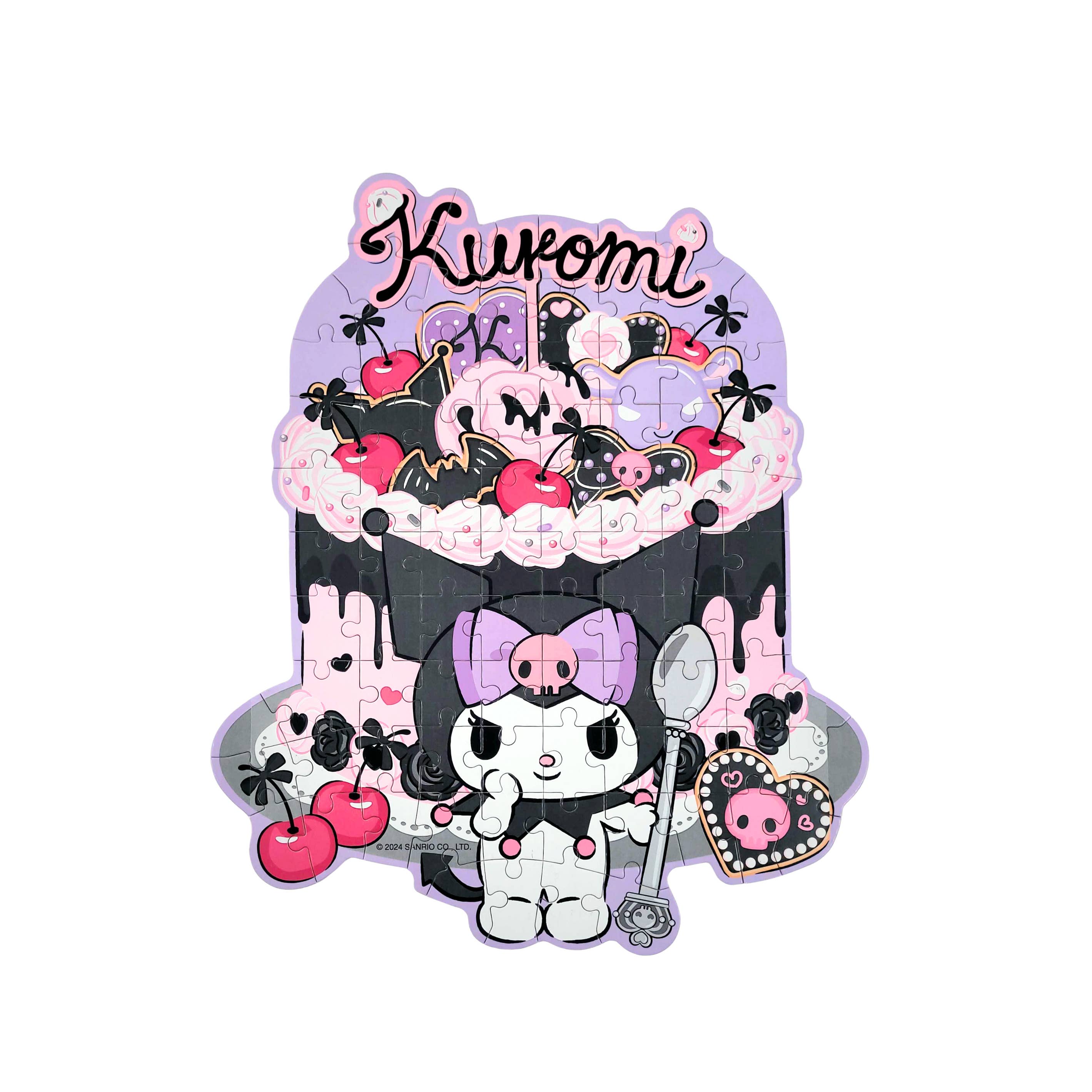 Wooden Jigsaw Puzzle: Kuromi Cherries and Cookies 88 Pieces
