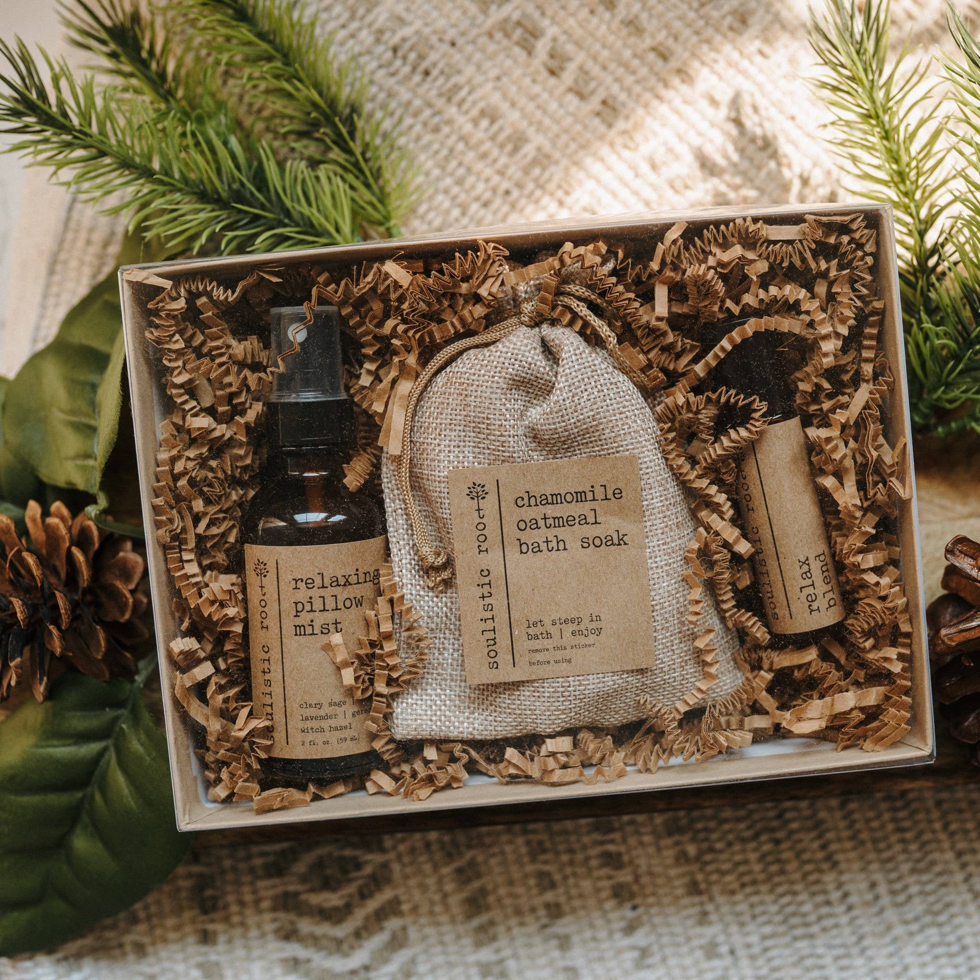 Relax Gift Set | Pillow Spray | Oatmeal | Relax Roller
