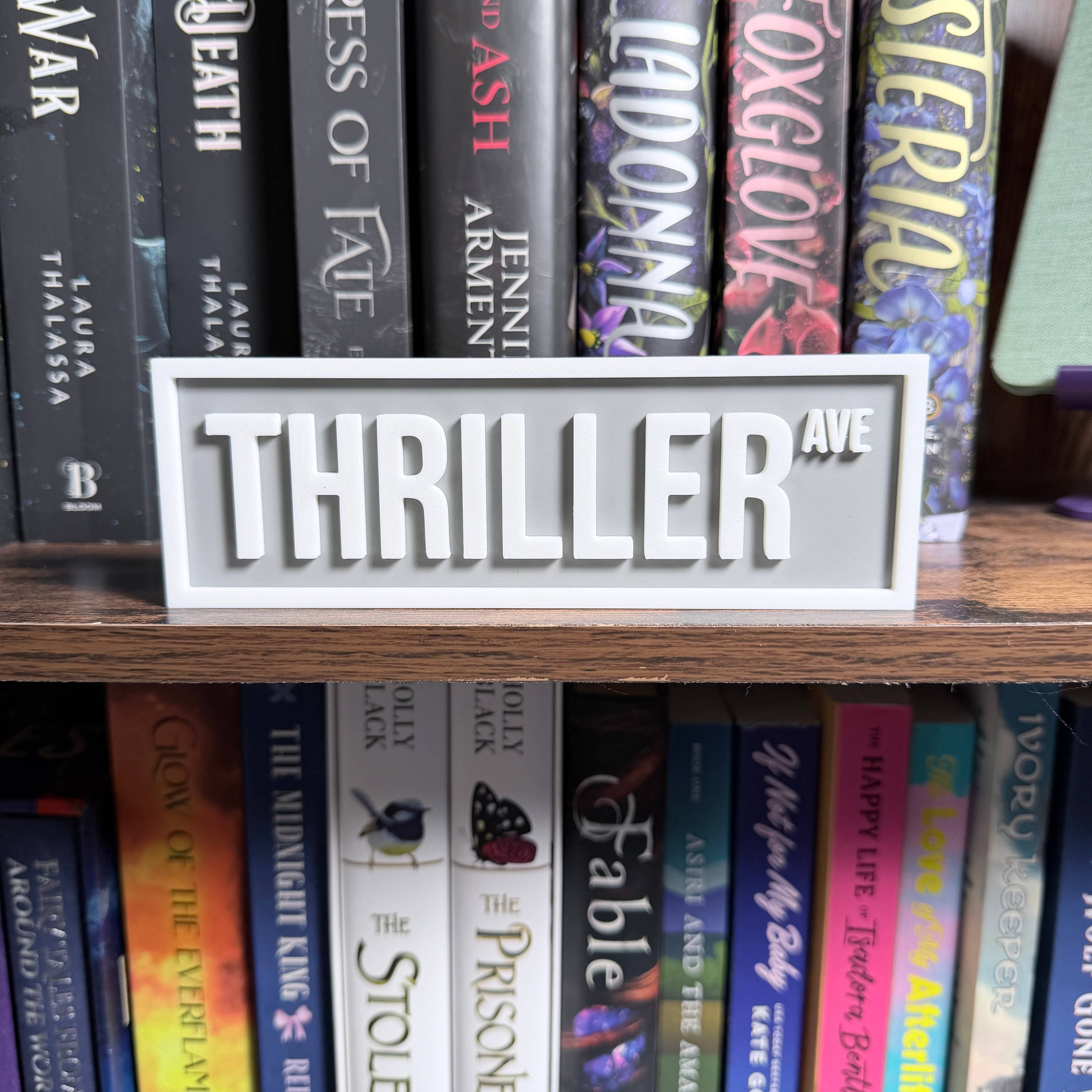 Thriller Street Sign | Bookshelf Decor: Black/Red