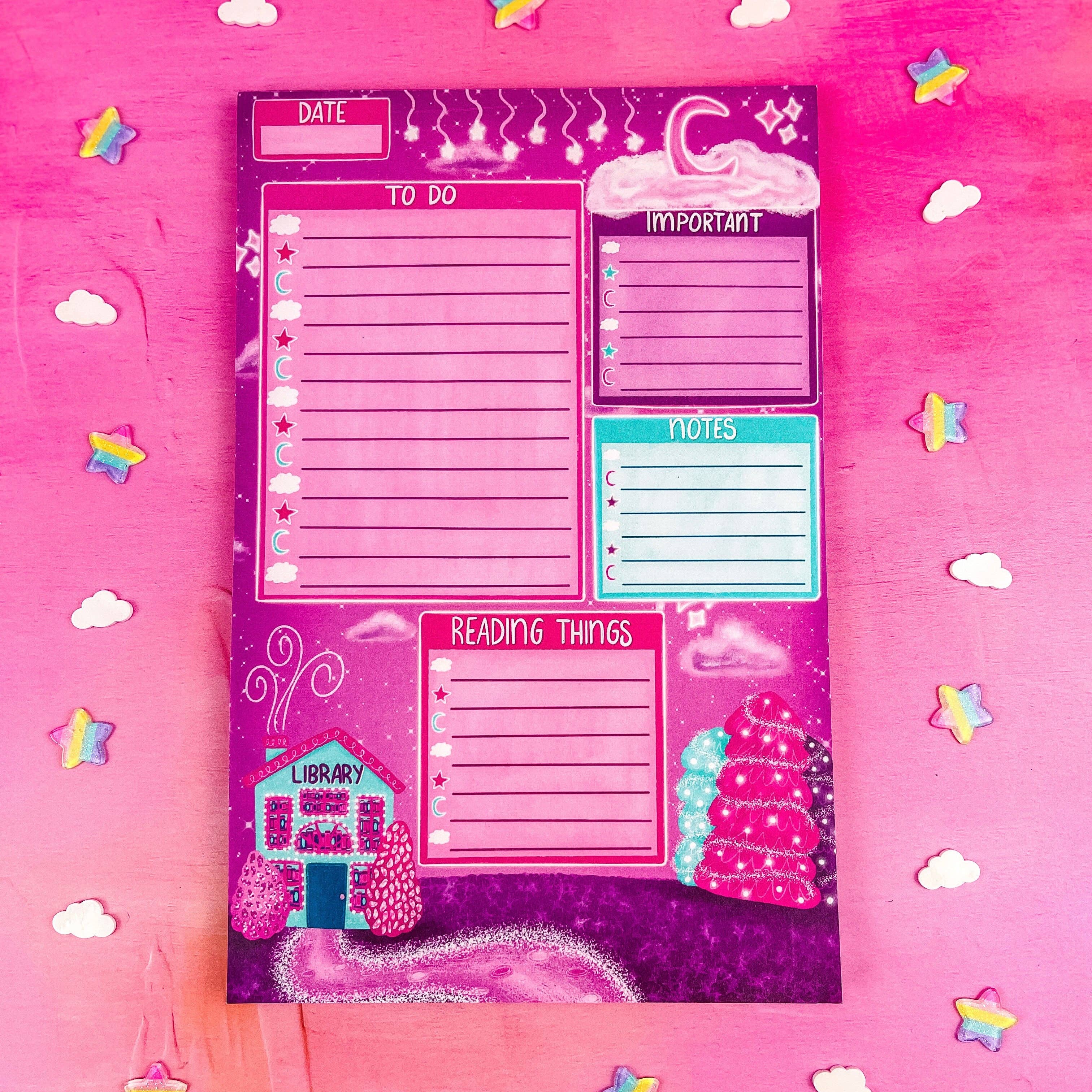 Dreamy Library Daily Planner Notepad 5.5" x 8.5"